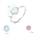 Fashion Heart 925 Sterling Silver Opal Rings